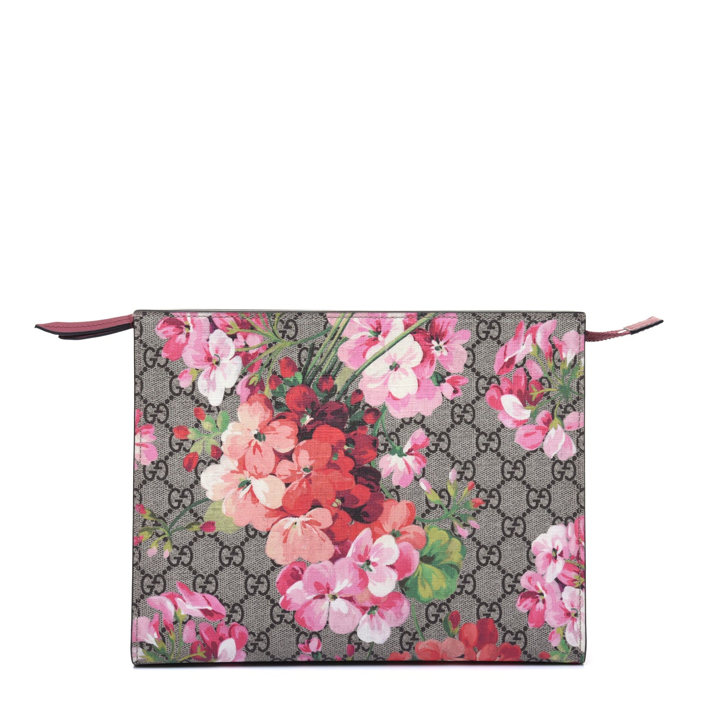 GG Supreme Monogram Blooms Large Cosmetic Case Beige Multicolor Dry Rose