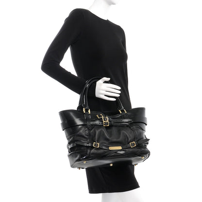 Burberry Lambskin Bridle Calfskin Medium Landscape Lynher Tote Black 2 of 9