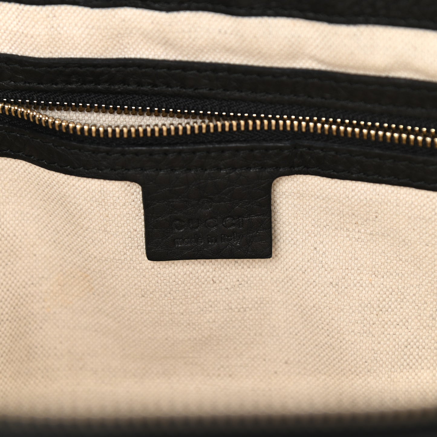 Pebbled Calfskin Vintage Web Medium Half Moon Hobo Black