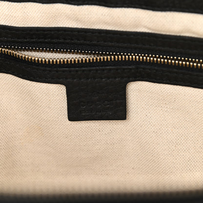 Gucci Pebbled Calfskin Vintage Web Medium Half Moon Hobo Black 6 of 11