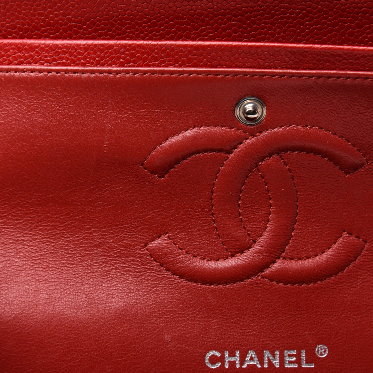 Chanel Caviar Quilted Medium Double Flap Red 15 of 17
