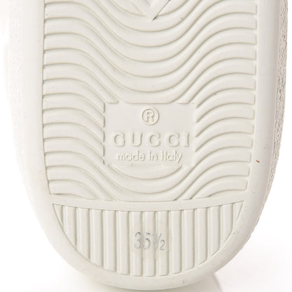 Gucci Calfskin Crocodile Web Womens Ace Sneakers 35.5 White Green 6 of 10
