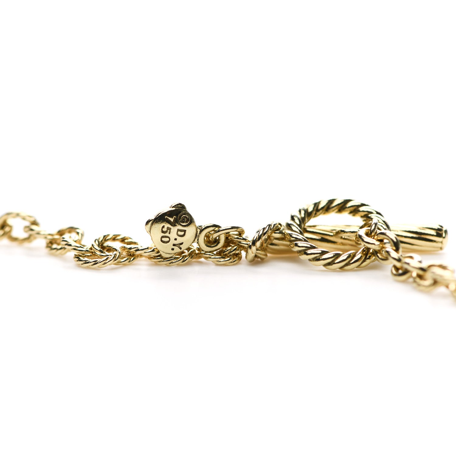 David Yurman 18K Yellow Gold 4mm Cable Rolo Chain Necklace 36" 4 of 4