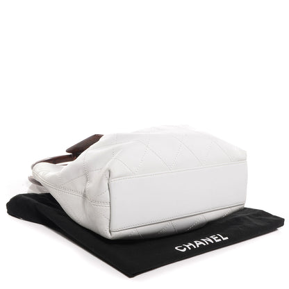 Chanel Lambskin Stitched Wood Handle Bag White 4 of 7