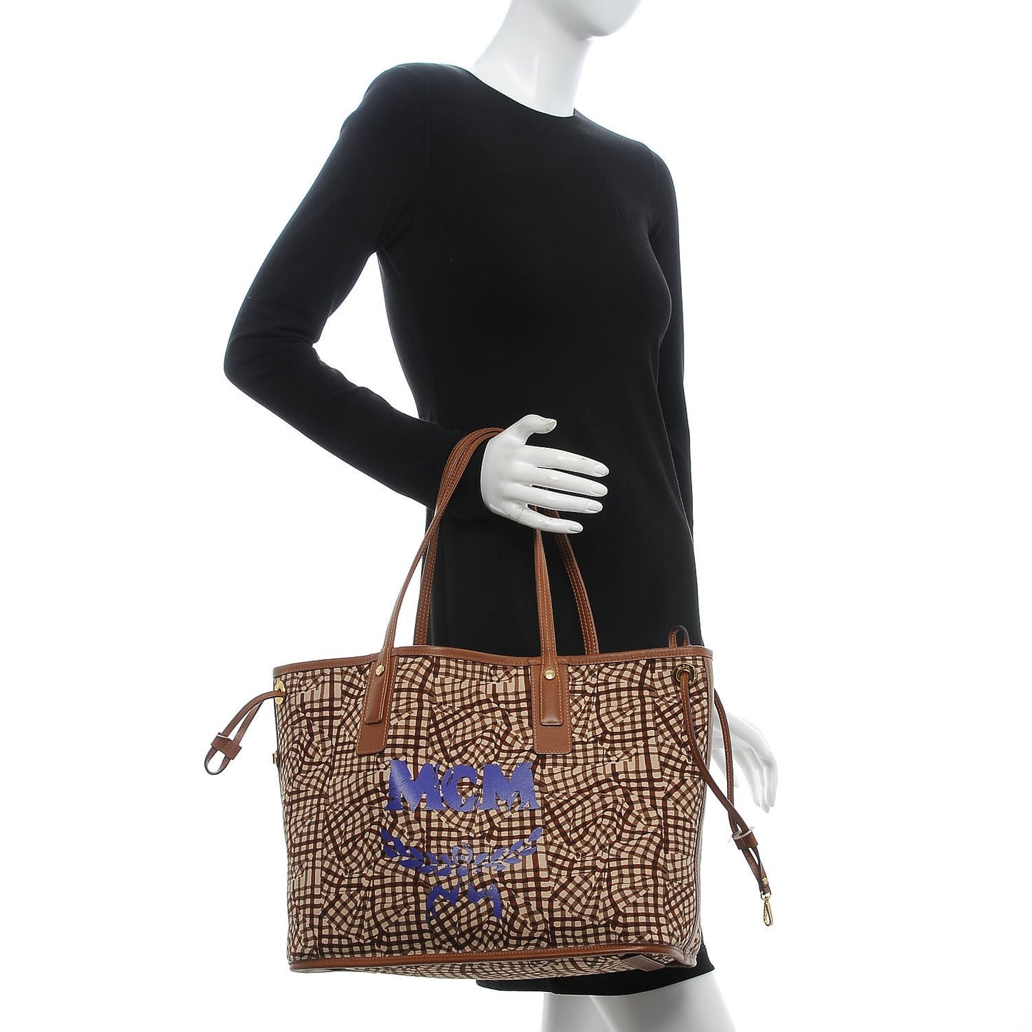 Visetos Medium Liz Reversible Shopper Tote Cognac