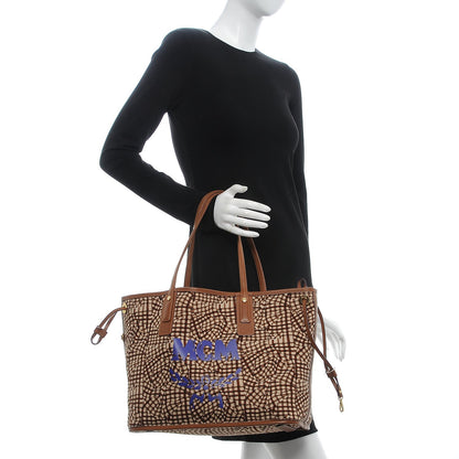 MCM Visetos Medium Liz Reversible Shopper Tote Cognac 2 of 16