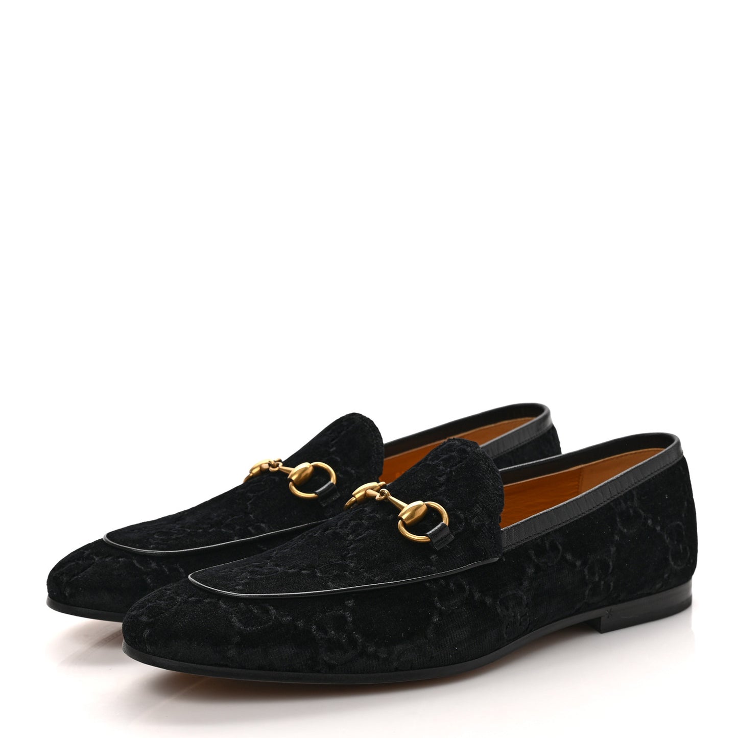 Velvet GG Monogram Horsebit Mens Jordaan Loafers 8.5 Black