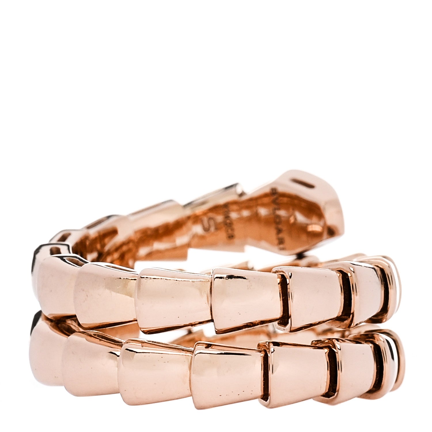Bulgari 18K Rose Gold Diamond Serpenti Viper Wrap Ring S 3 of 5