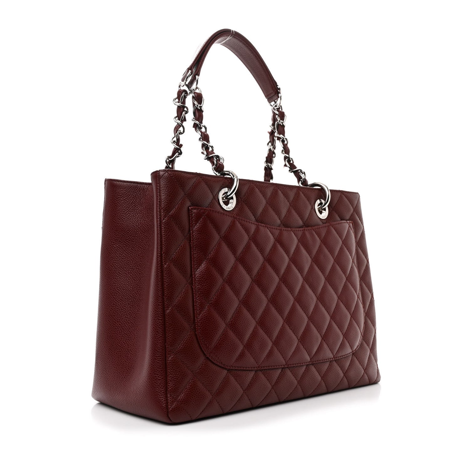 Caviar Quilted Grand Shopping Tote GST Burgundy