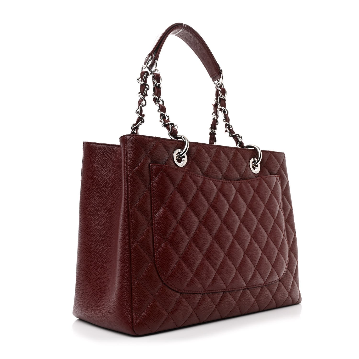Chanel Caviar Quilted Grand Shopping Tote GST Burgundy 3 of 12