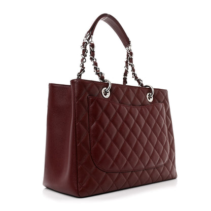 Chanel Caviar Quilted Grand Shopping Tote GST Burgundy 3 of 12
