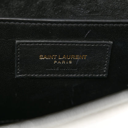Saint Laurent Textured Metallic Calfskin Classic Monogram Cassandre Clutch Silver 6 of 10