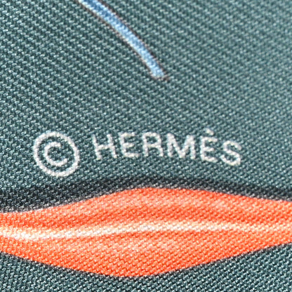 Hermes Silk In The Pocket Twilly Vert De Gris Bleu 4 of 4