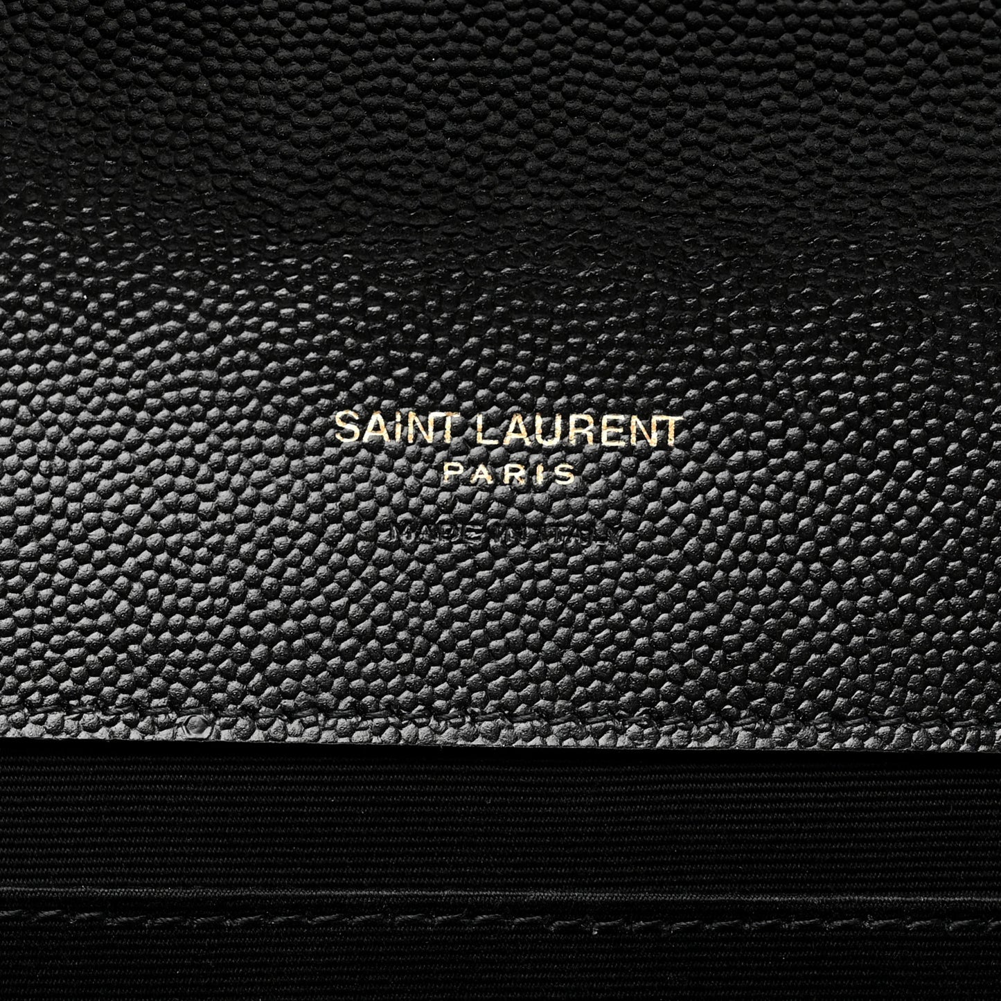 Grain De Poudre Matelasse Chevron Monogram Envelope Clutch Black