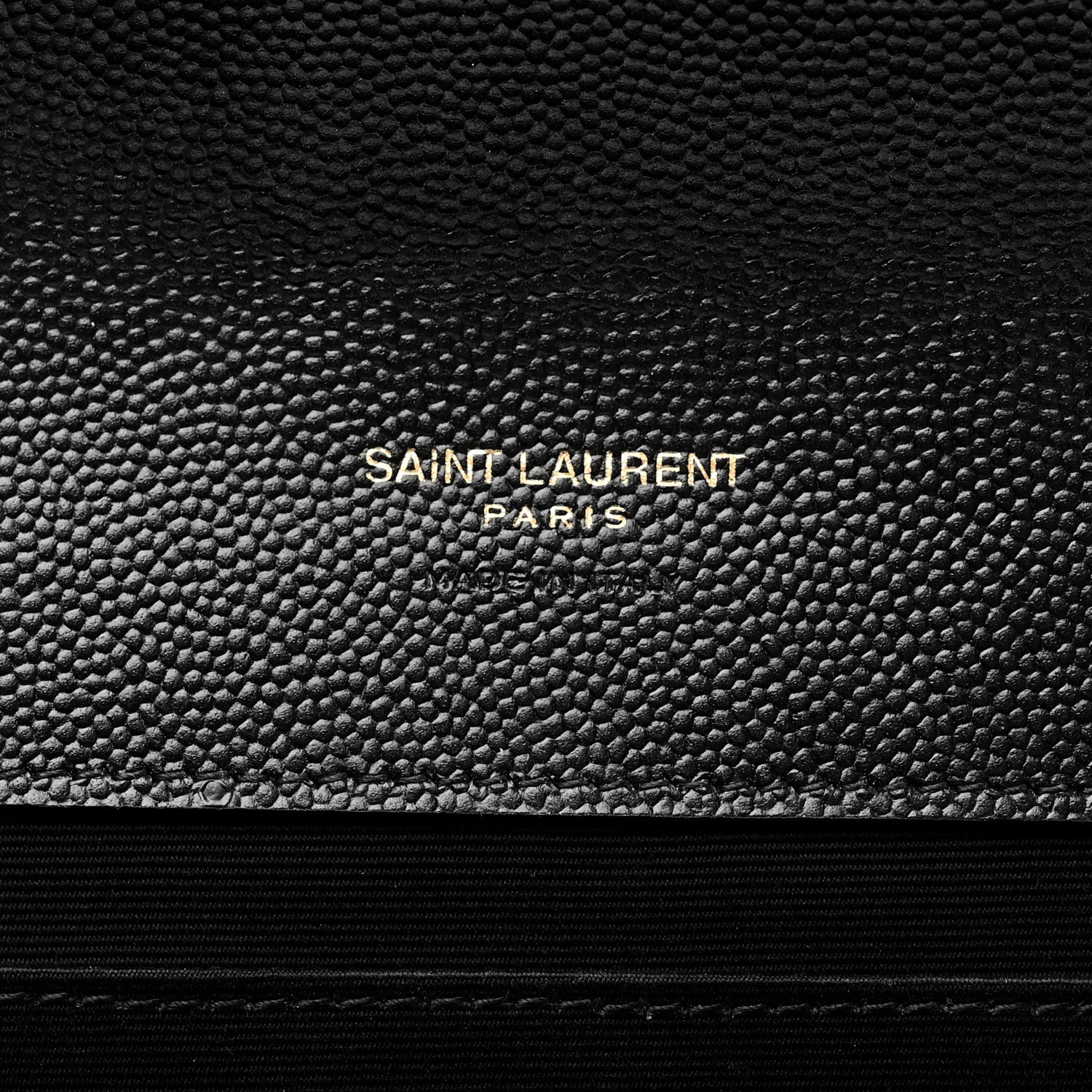 Saint Laurent Grain De Poudre Matelasse Chevron Monogram Envelope Clutch Black 5 of 7