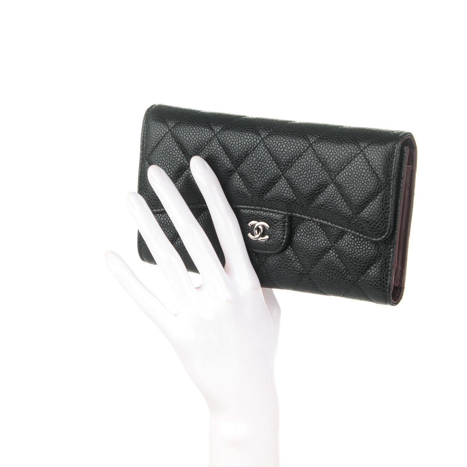 Chanel Caviar Quilted Large Flap Wallet Black 2 of 8
