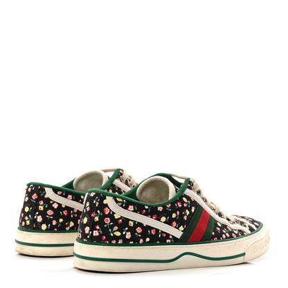 Gucci X LIBERTY OF LONDON Canvas Web Holly Print Womens 1977 Tennis Sneakers 38.5 Black Peach Mystic White 4 of 9