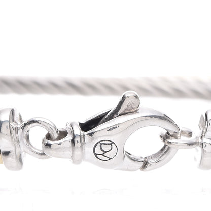 David Yurman Sterling Silver 18K Yellow Gold 3mm Crossover Bracelet 4 of 6