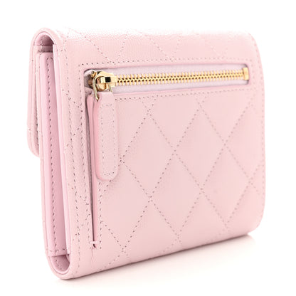 Chanel Caviar Quilted Compact Flap Wallet Light Pink 3 of 9