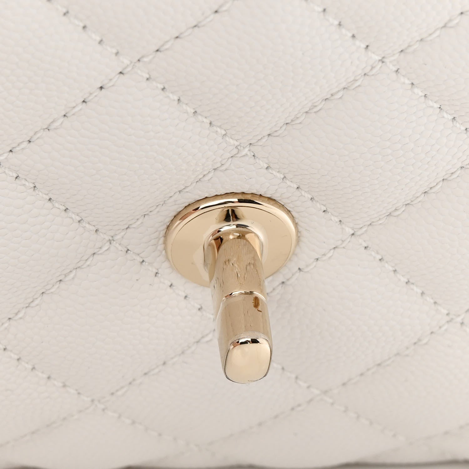 Chanel Caviar Quilted Mini Coco Handle Flap White 8 of 13