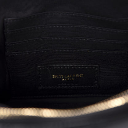Saint Laurent Grained Lambskin Quilted Mini Becky Double Zip Bag Black 8 of 10