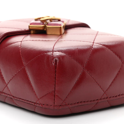 Chanel Lambskin Gripoix Quilted Box Bag Burgundy 7 of 8