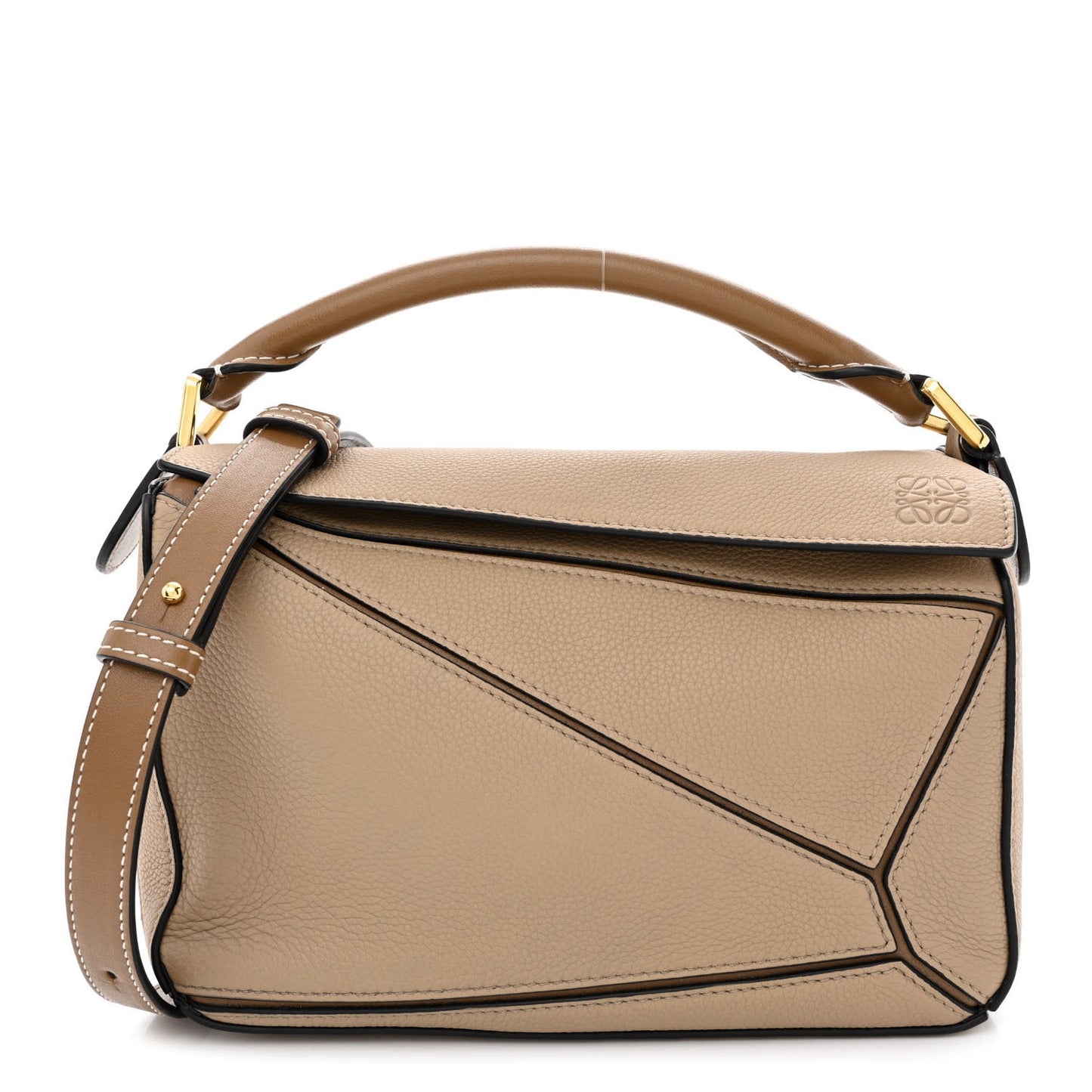 Grained Calfskin Small Puzzle Bag Sand Mink