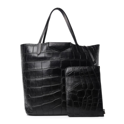 Givenchy Calfskin Crocodile Embossed Medium Antigona Tote Black 1 of 10