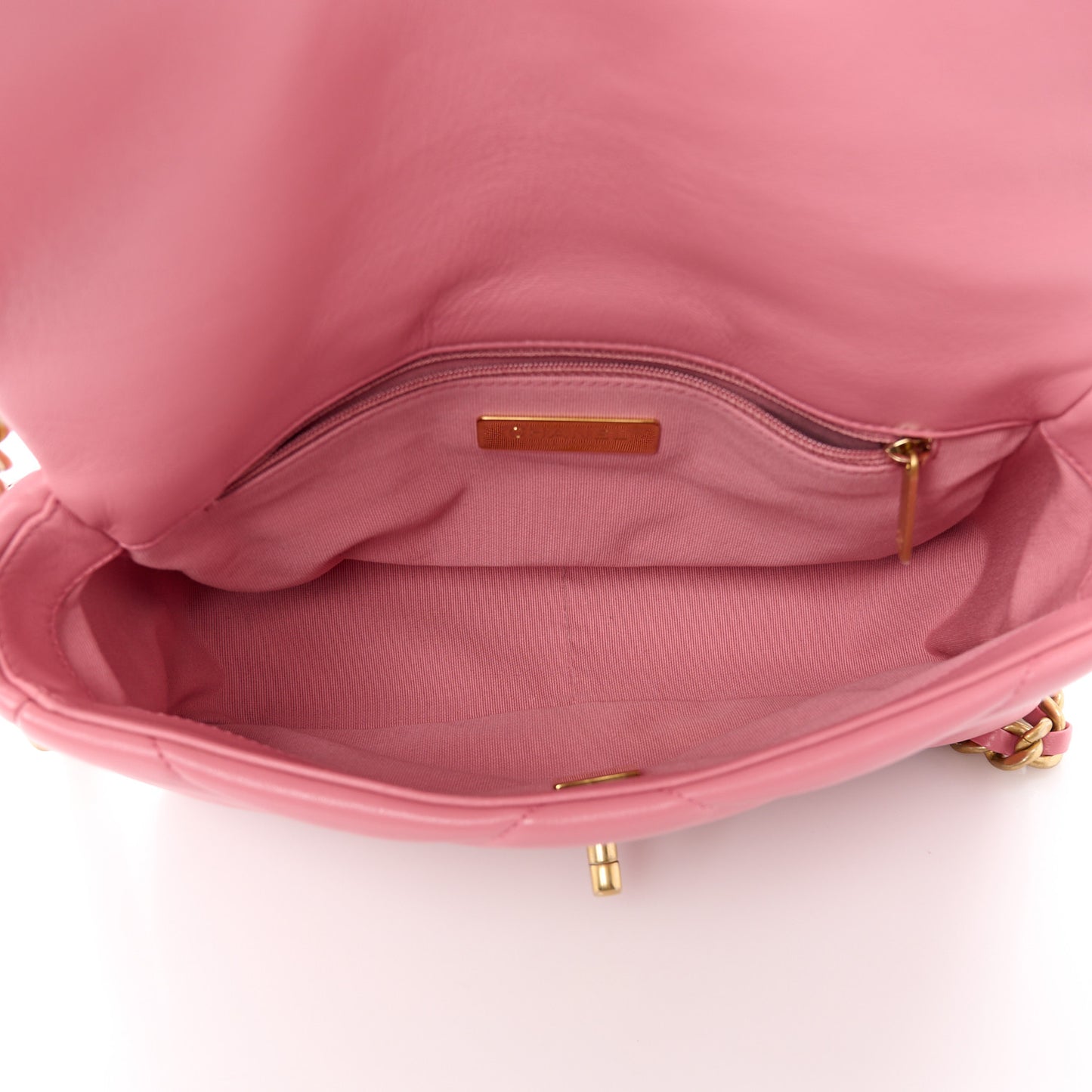 Lambskin Quilted Medium Chanel 19 Flap Pink