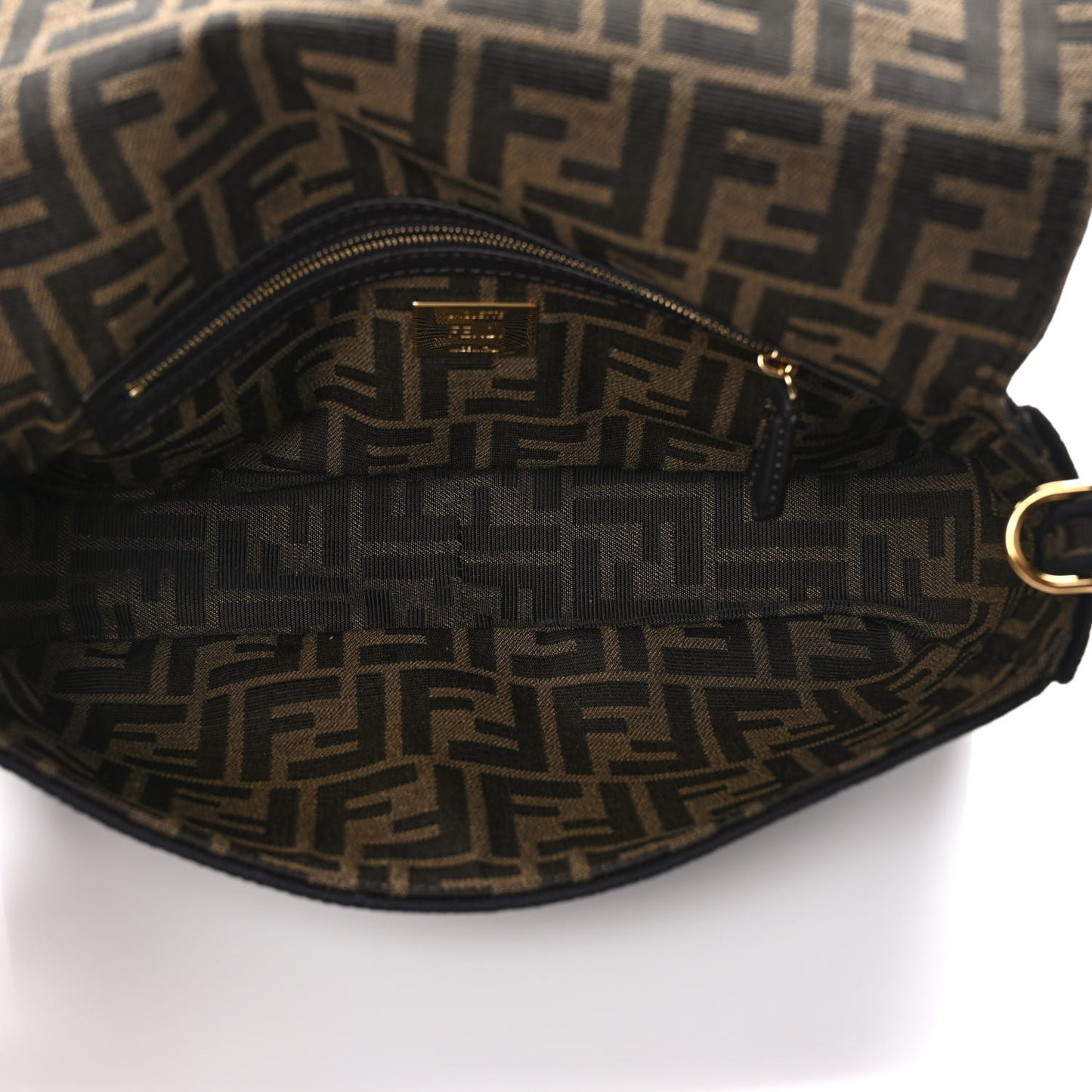 Fabric Jacquard FF 1974 Medium Baguette Tobacco Moro Black