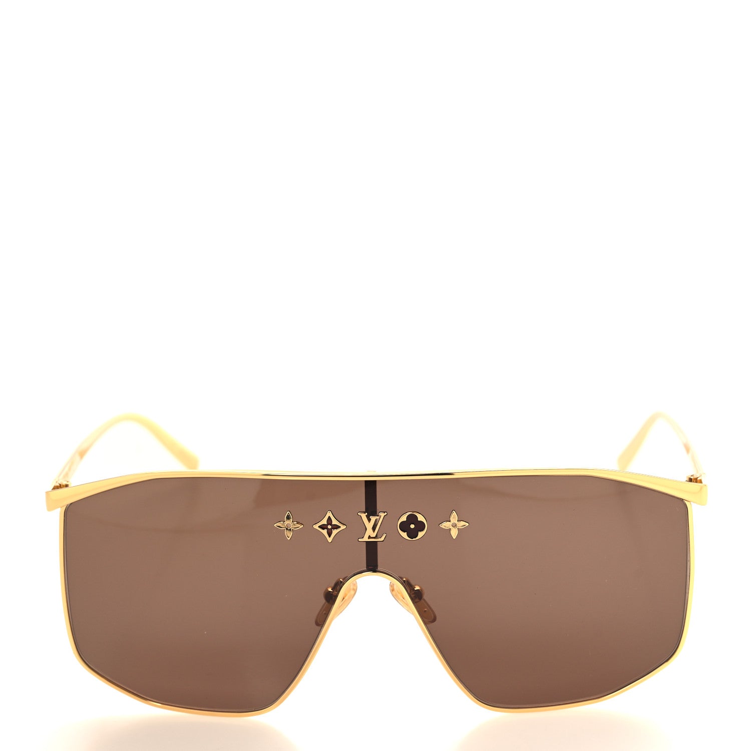 Louis Vuitton Metal LV Golden Mask Sunglasses Z1717U Gold 2 of 8