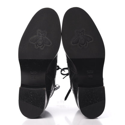 Gucci Calfskin Womens Queercore Brogue Wingtip Boots 38.5 Black 5 of 10