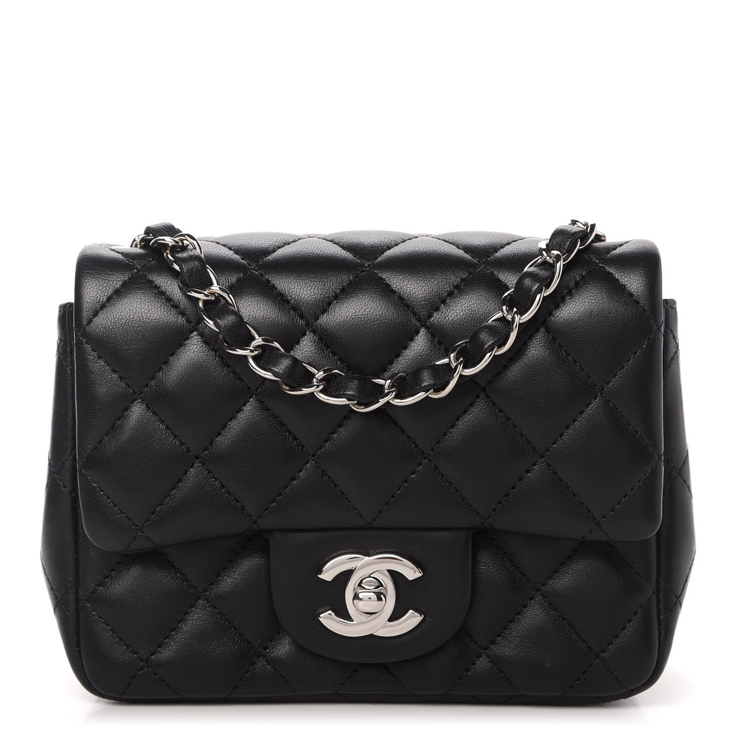 Chanel Lambskin Quilted Mini Square Flap Black 1 of 11