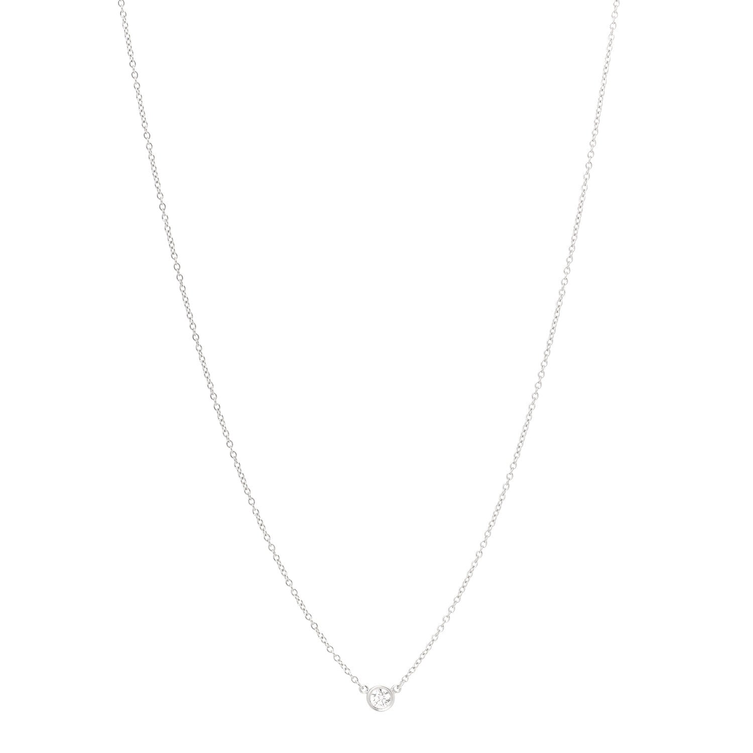 Tiffany Platinum Diamond .15ct Elsa Peretti Diamonds by the Yard Pendant Necklace 1 of 5