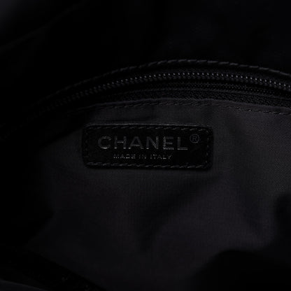 Chanel Coated Canvas Quilted Small Paris Biarritz Tote Black 8 of 9