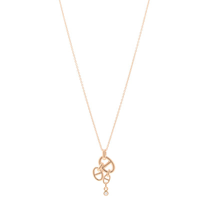 Hermes 18K Rose Gold Diamond Chaine D'Ancre Enchainee Necklace MM 1 of 6