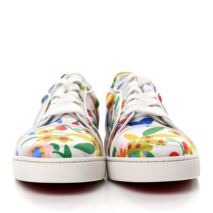 Christian Louboutin Satin Vieira Print Womens Orlato Flat Sneakers 40 White Multicolor 2 of 7