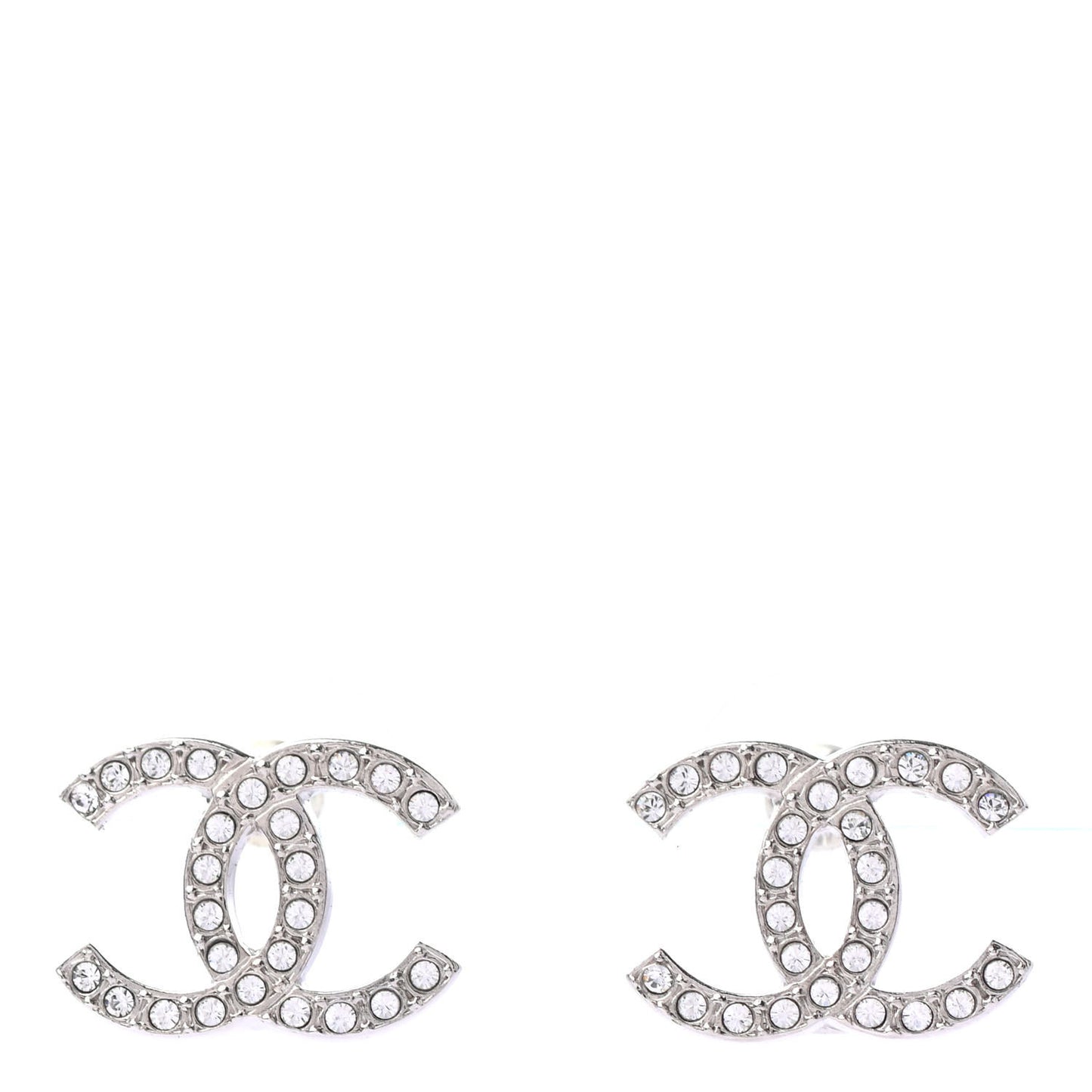 Crystal CC Earrings Silver