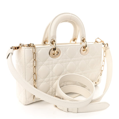 Christian Dior Calfskin Cannage Lady D-Joy White 3 of 10