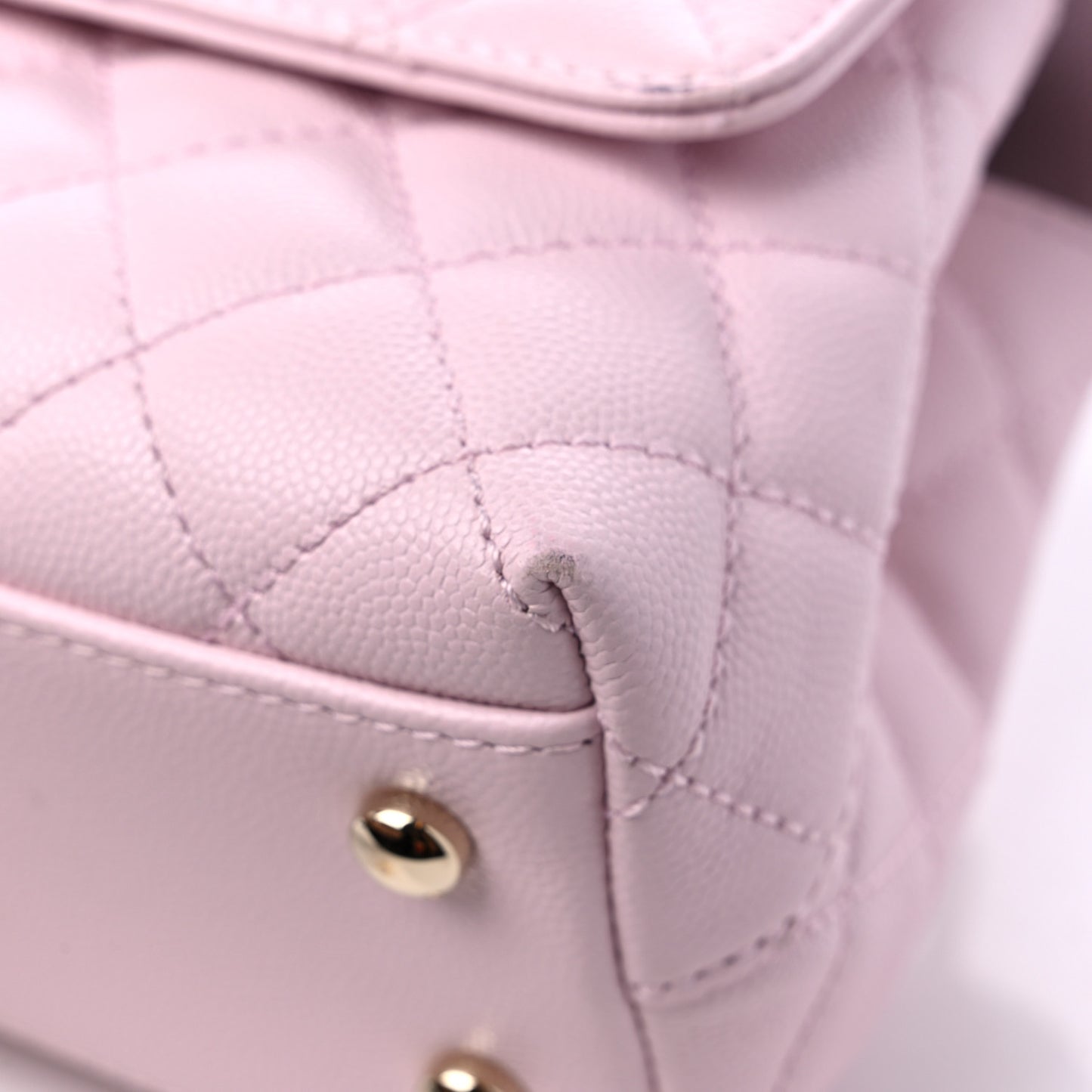 Caviar Quilted Mini Coco Handle Flap Light Pink