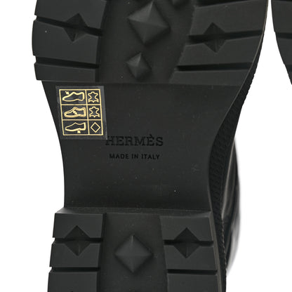 Hermes Suede Goatskin Quilted Fuji Boots 37 Black 6 of 9