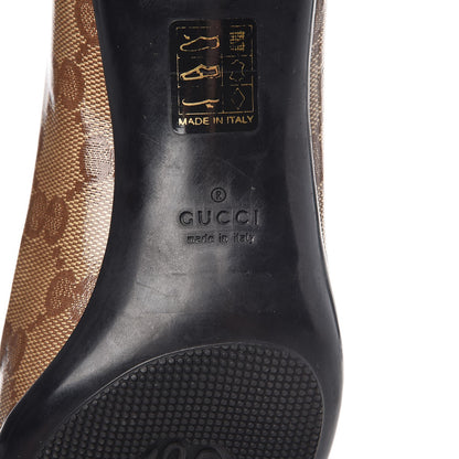 Gucci Crystal Monogram Bow Pumps 35 Beige Ebony Testa di Moro 6 of 12