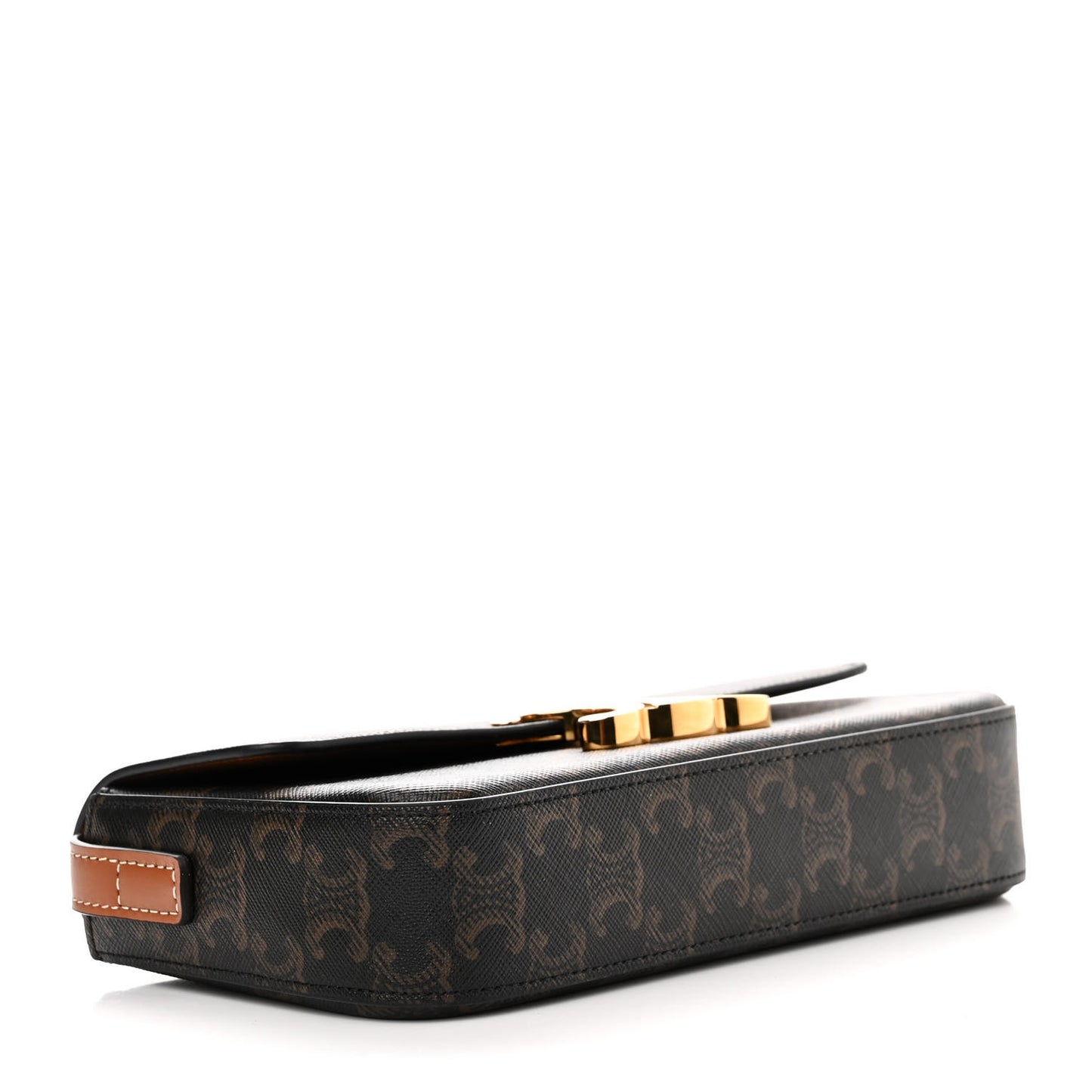 Triomphe Canvas Calfskin Ava Shoulder Bag Tan