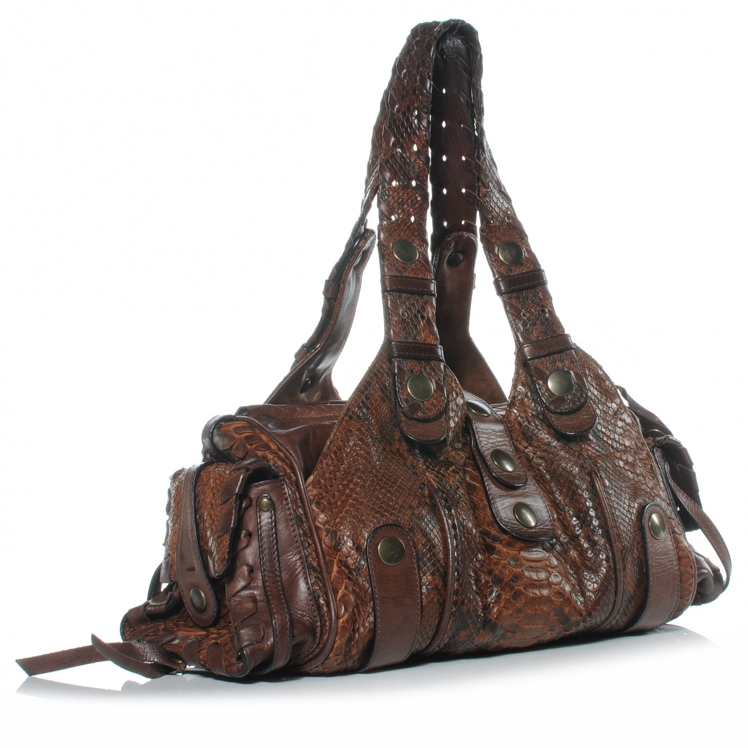 Chloe Python Silverado Shoulder Bag Brown 3 of 7