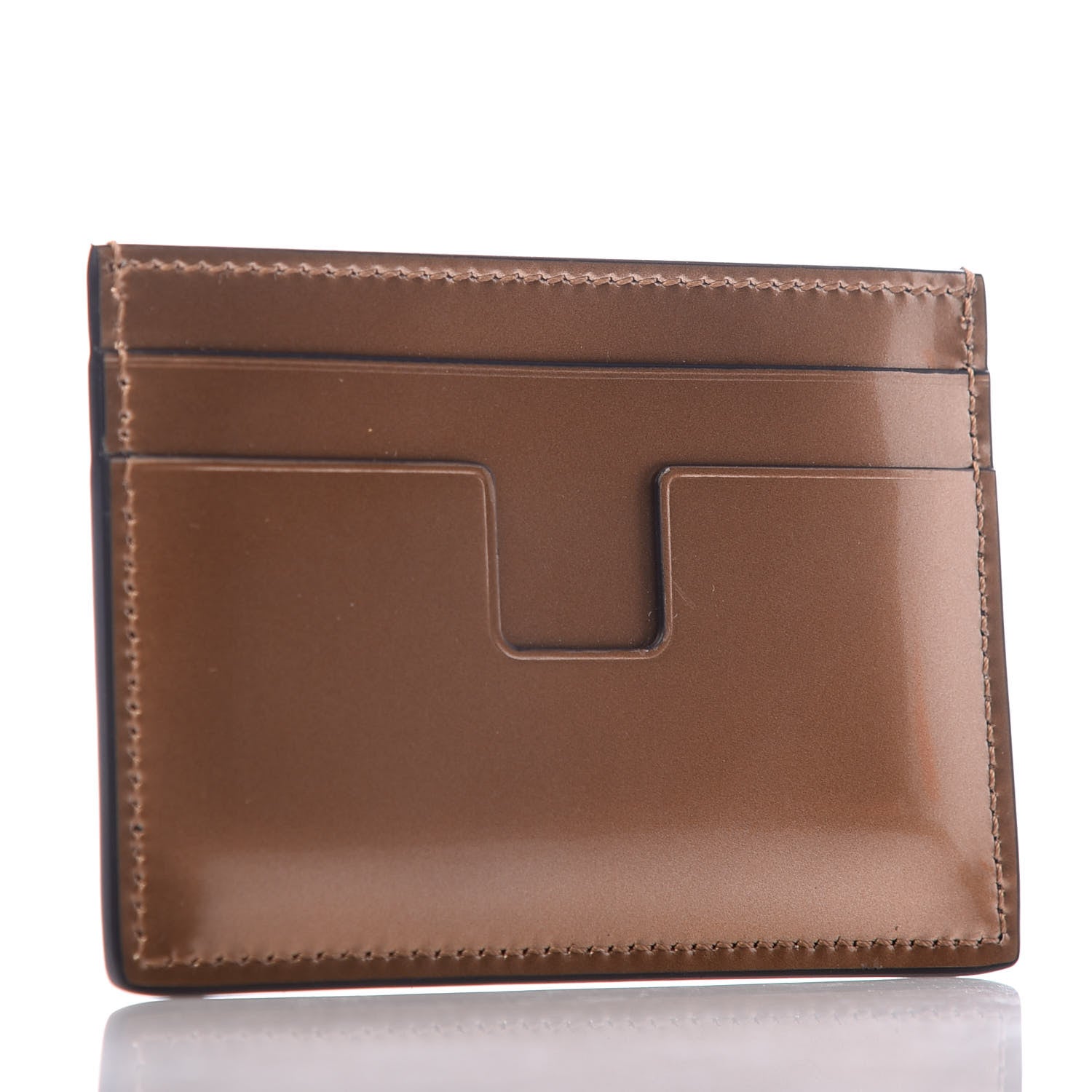 Tom Ford Metallic Calfskin Card Holder Gold 3 of 6