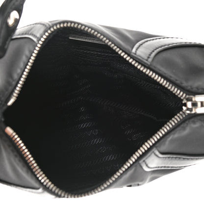 Prada Tessuto Nylon Soft Calfskin Shoulder Bag Black 5 of 10