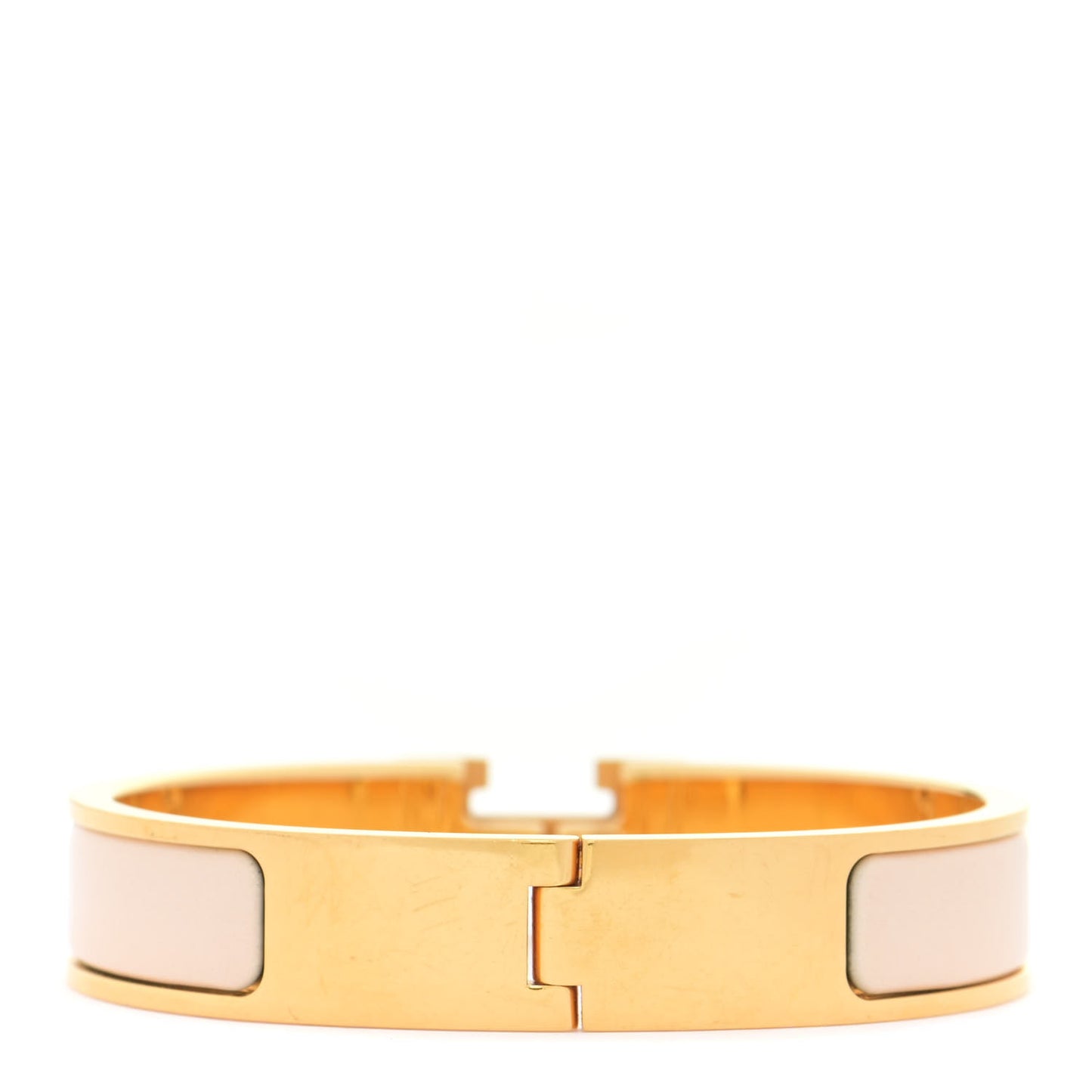 Enamel Narrow Clic Clac H Bracelet GM Beige Nacre