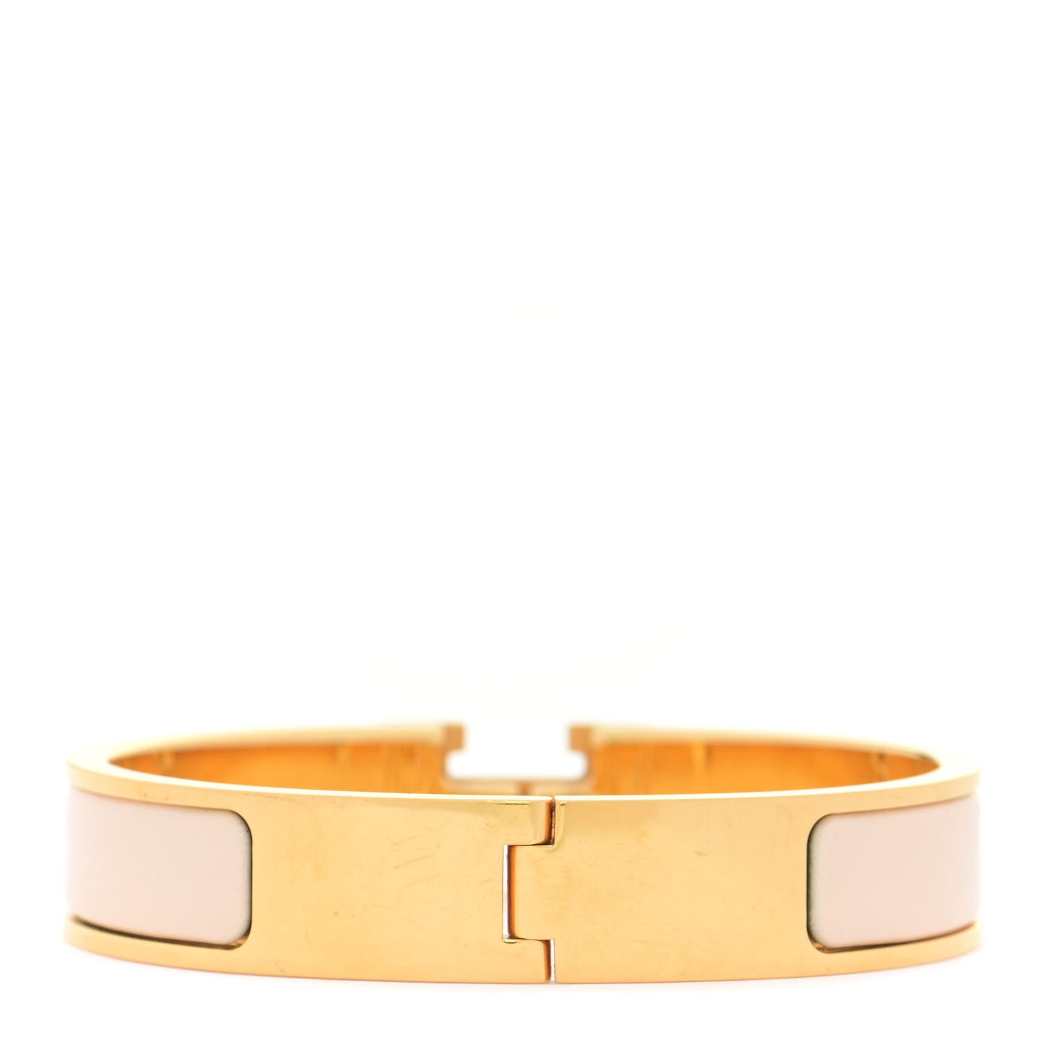 Hermes Enamel Narrow Clic Clac H Bracelet GM Beige Nacre 3 of 6