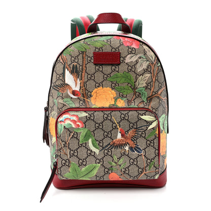 Gucci GG Supreme Monogram Tian Web Small Day Backpack Beige Multicolor Red 1 of 10