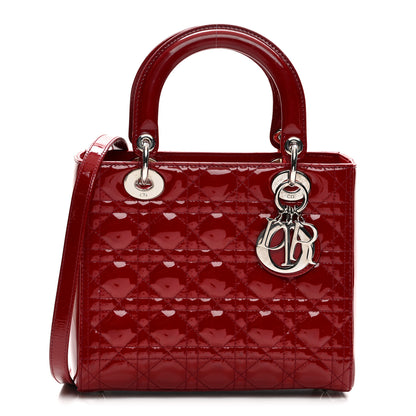 Christian Dior Patent Cannage Medium Lady Dior Red 1 of 10
